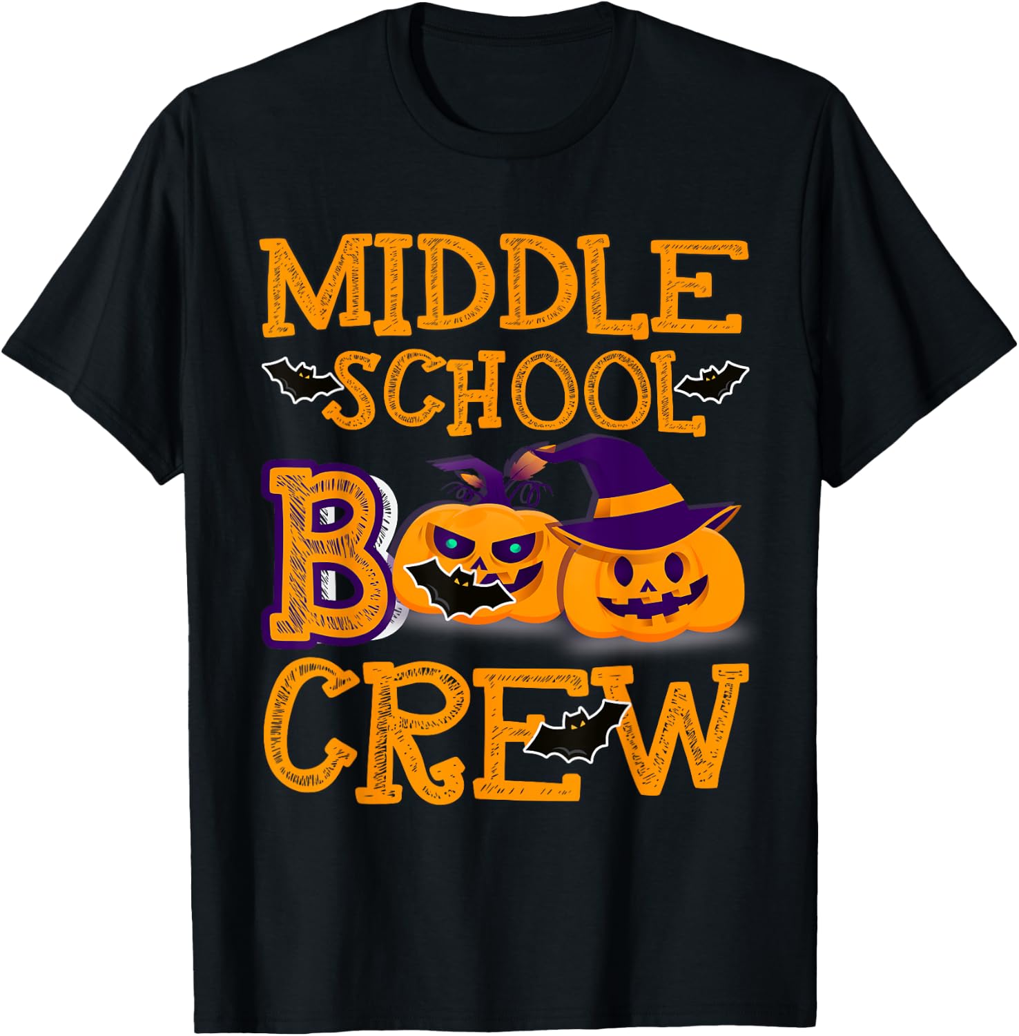 Middle School Boo Crew Halloween Costume T-Shirt - T-Shirt | Black