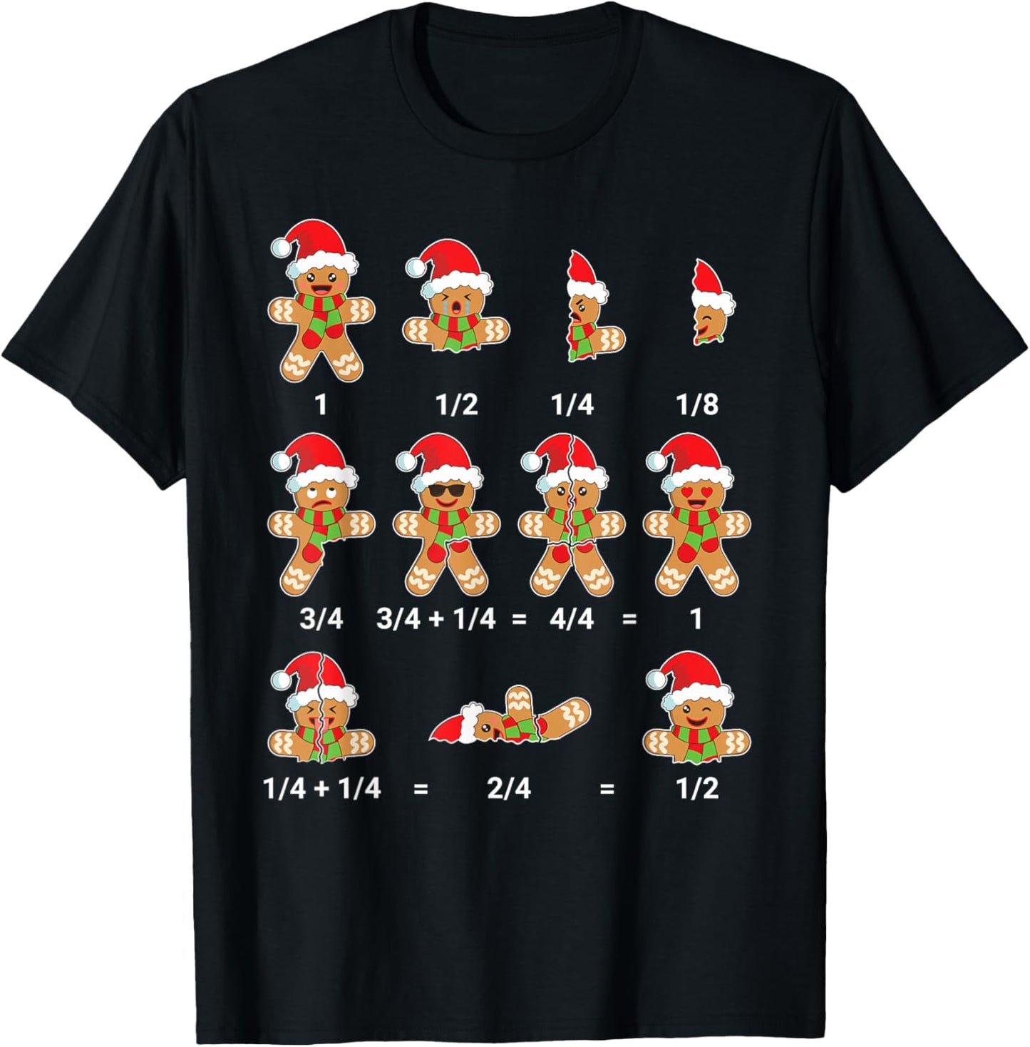 Christmas Math Shirt Men Women Kids Gingerbread Cookie T-Shirt - T-Shirt | Black