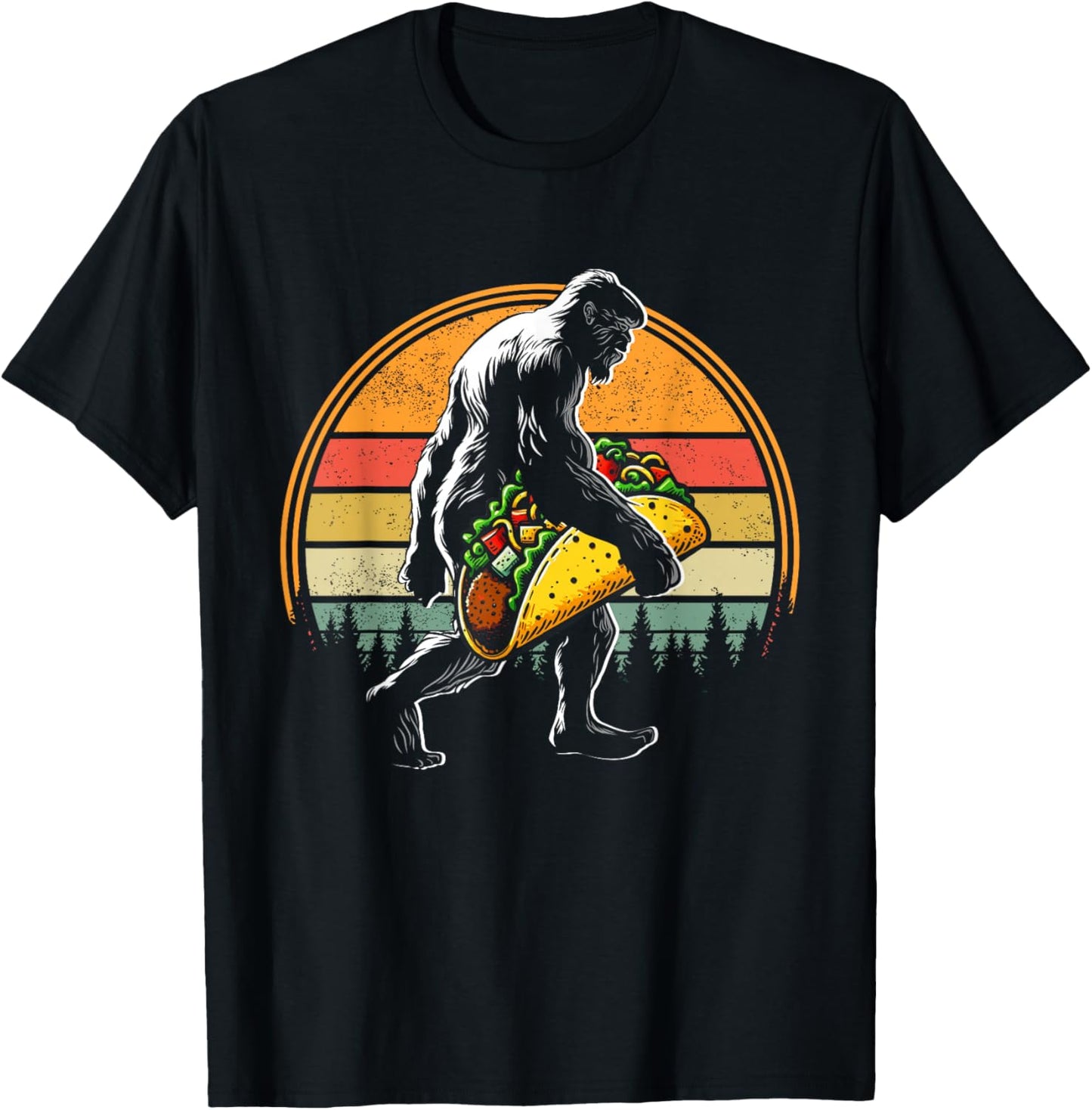 Sasquatch Bigfoot Carrying Taco Funny Cinco de Mayo Boys Men T-Shirt - T-Shirt | Black