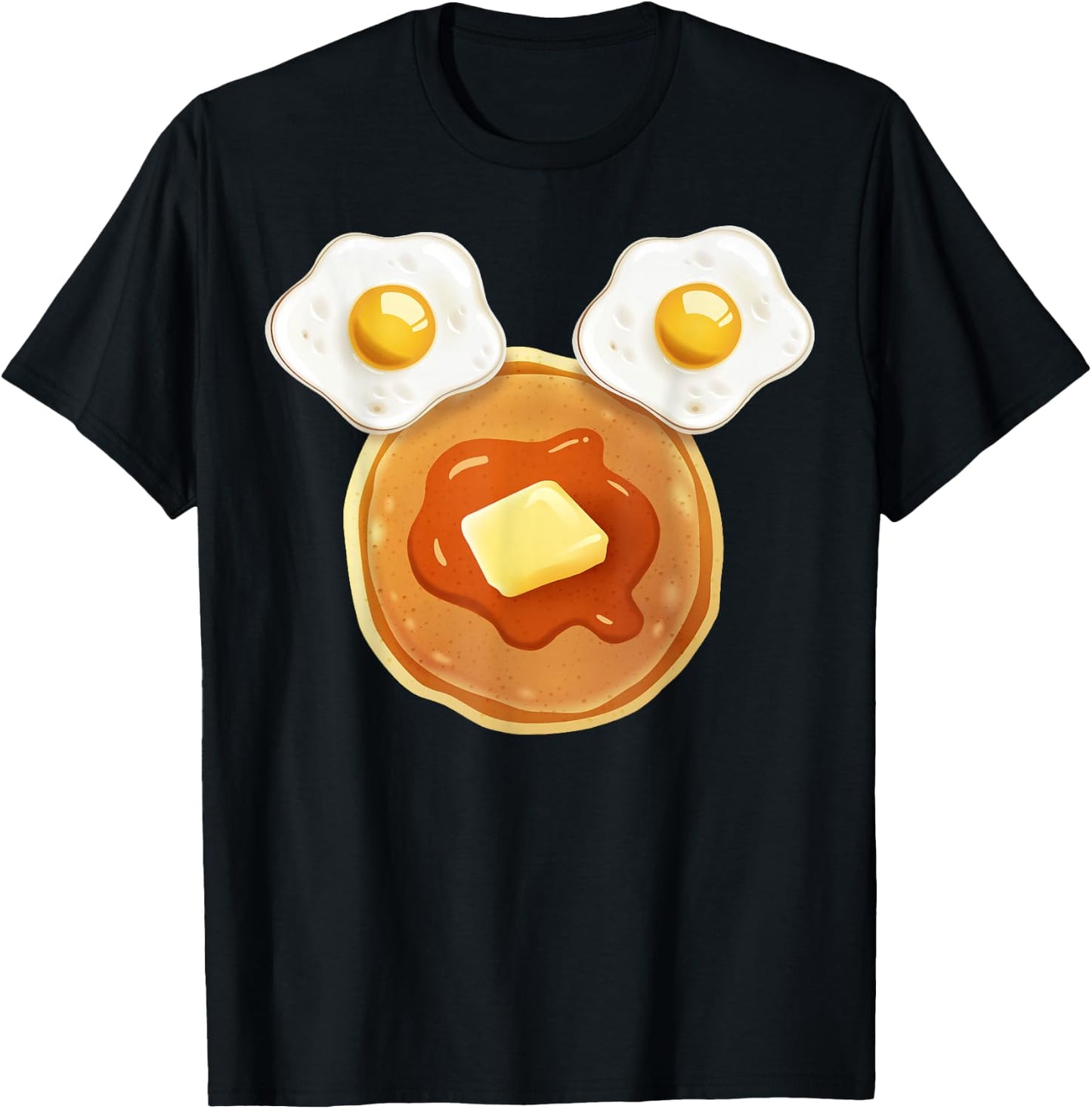 Disney Mickey & Friends Mickey Pancakes & Eggs Ears T-Shirt - T-Shirt | Black