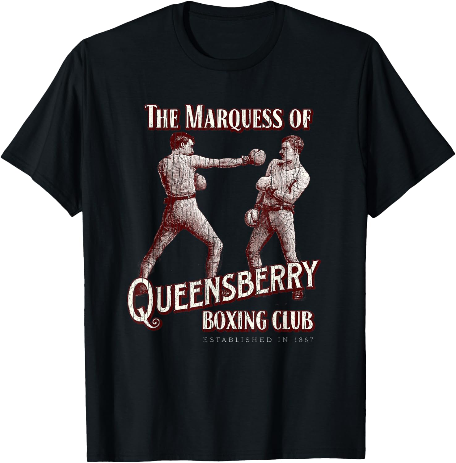 Marquess of Queensberry Boxing Club: Distressed Boxer T-Shirt - T-Shirt | Black