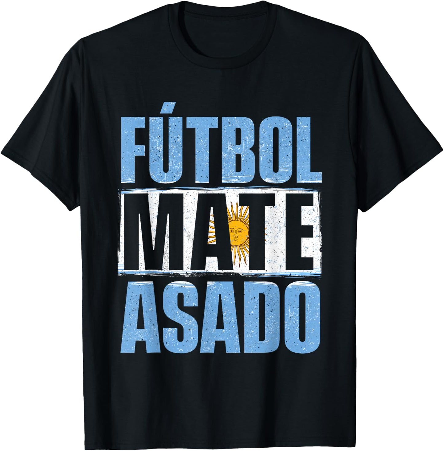 Futbol Mate Asado - Argentina Argentinian Soccer Lover T-Shirt - T-Shirt | Black