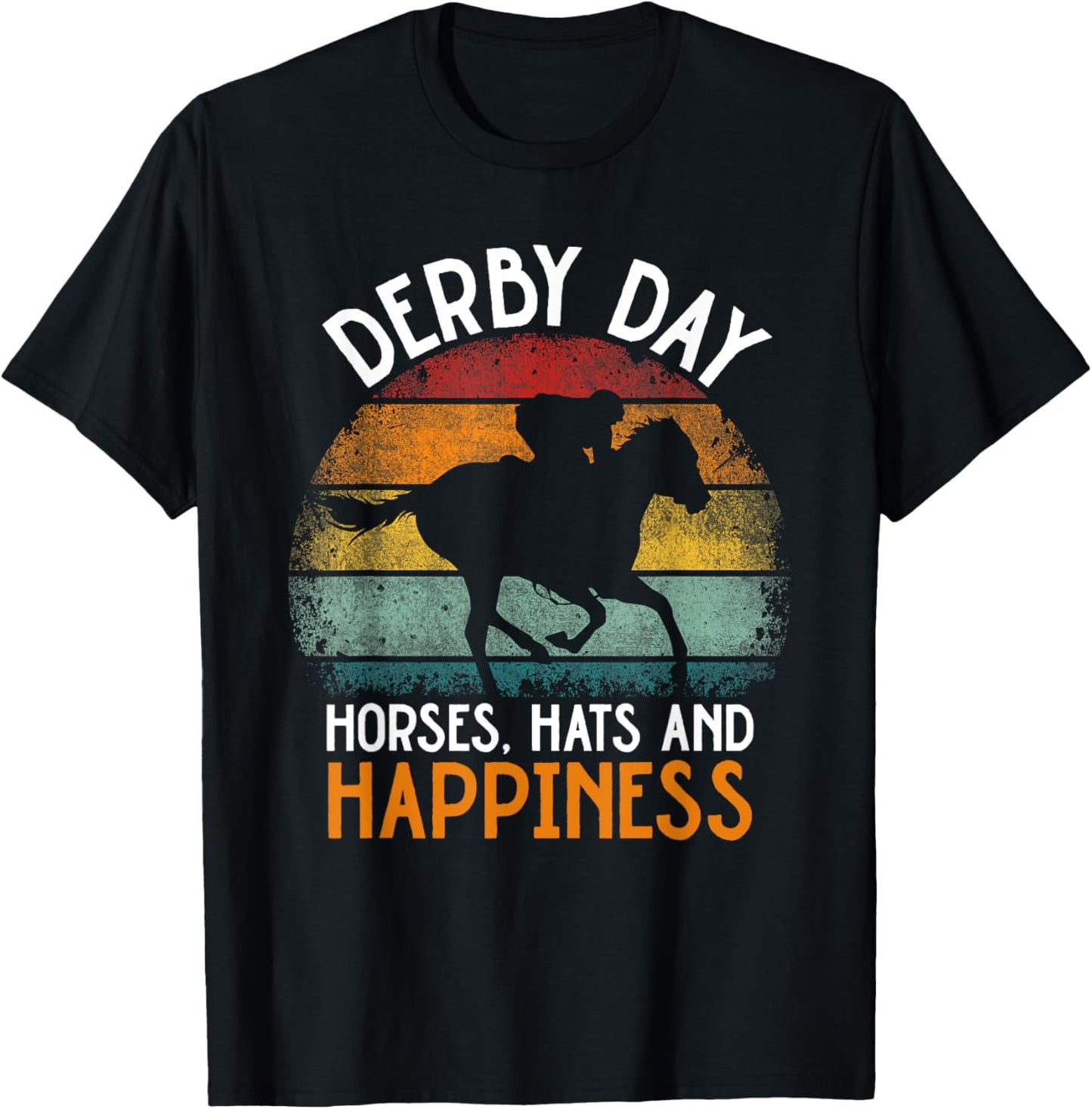 Derby Day Horse Silks and Hats Jockey Horse Racing T-Shirt - T-Shirt | Black