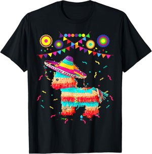 Funny Donkey Unicorn Birthday Pinata Fiesta Cinco de Mayo T-Shirt - T-Shirt | Black