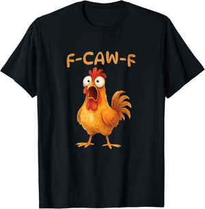 F-CAW-F Lustiges Huhn Meme Grafik Humor T-Shirt - T-Shirt | Black