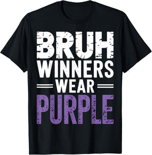 Bruh Winners Wear Purple Vintage Retro T-Shirt - T-Shirt | Black