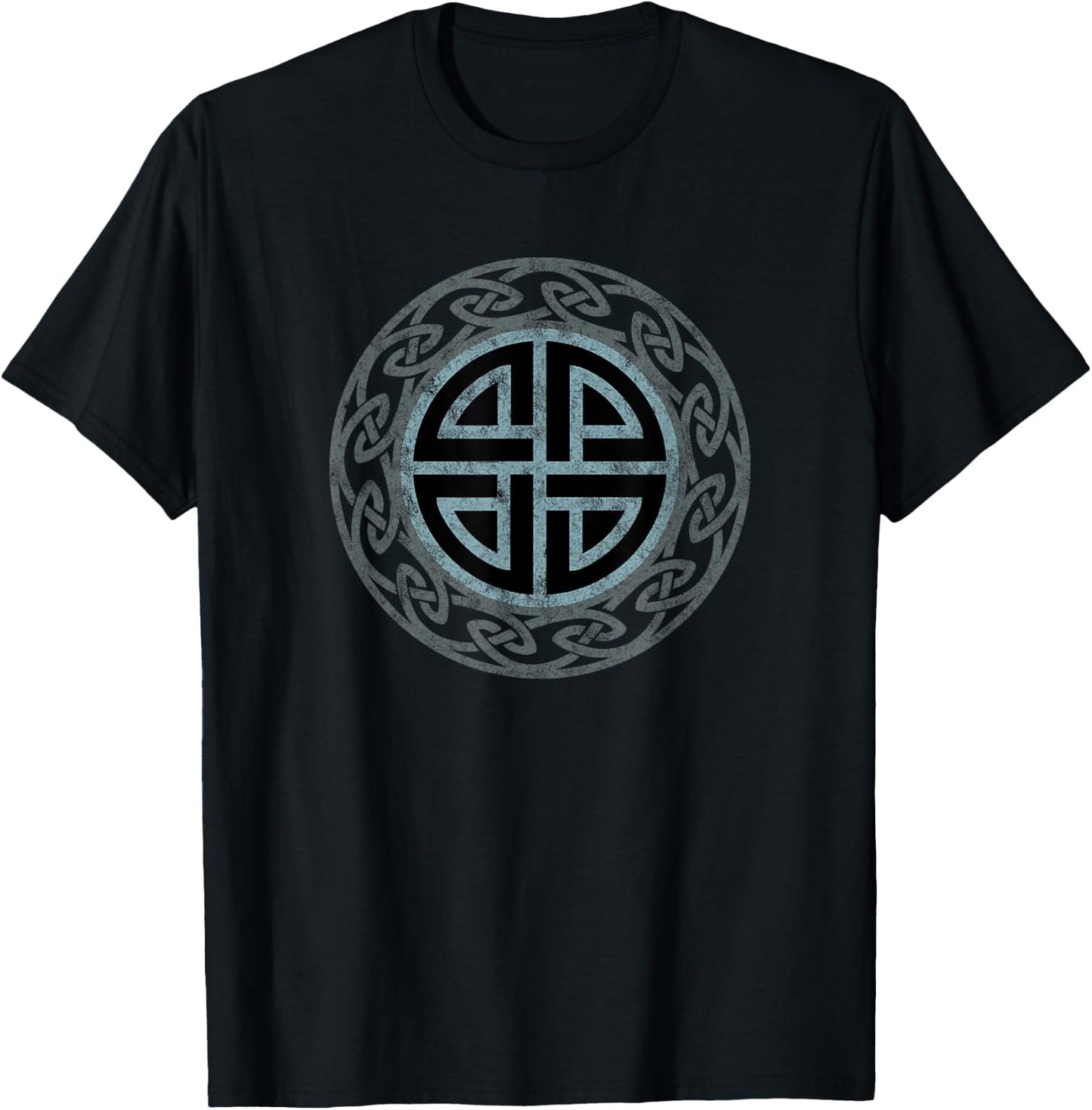 Vintage Protection Shield Knot Celtic Norse Vikings Health T-Shirt - T-Shirt | Black