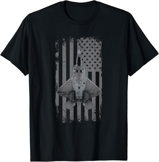 F-22 Raptor Military Pilot T-Shirt - T-Shirt | Black