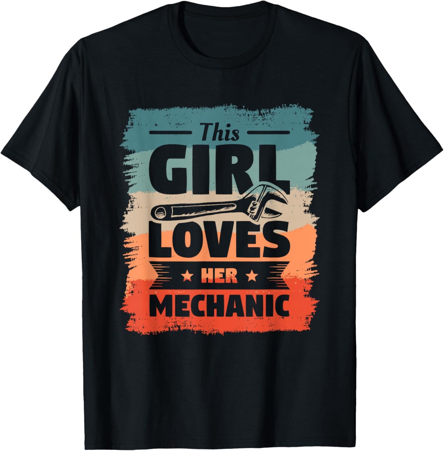 This Girl Loves Her Mechanic Girlfriend Wife Mechanics T-Shirt - T-Shirt | Black