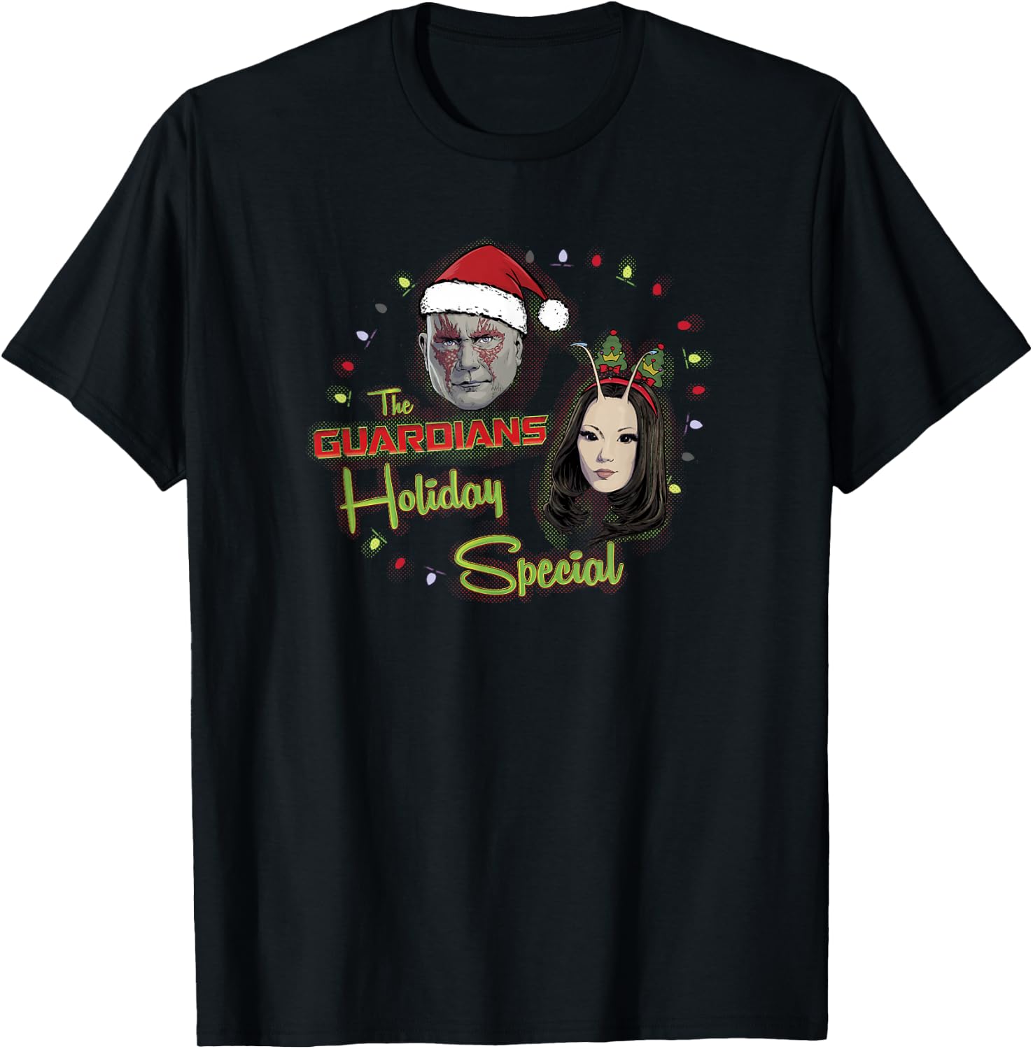 Marvel Guardians of the Galaxy Holiday Special Drax & Mantis T-Shirt - T-Shirt | Black