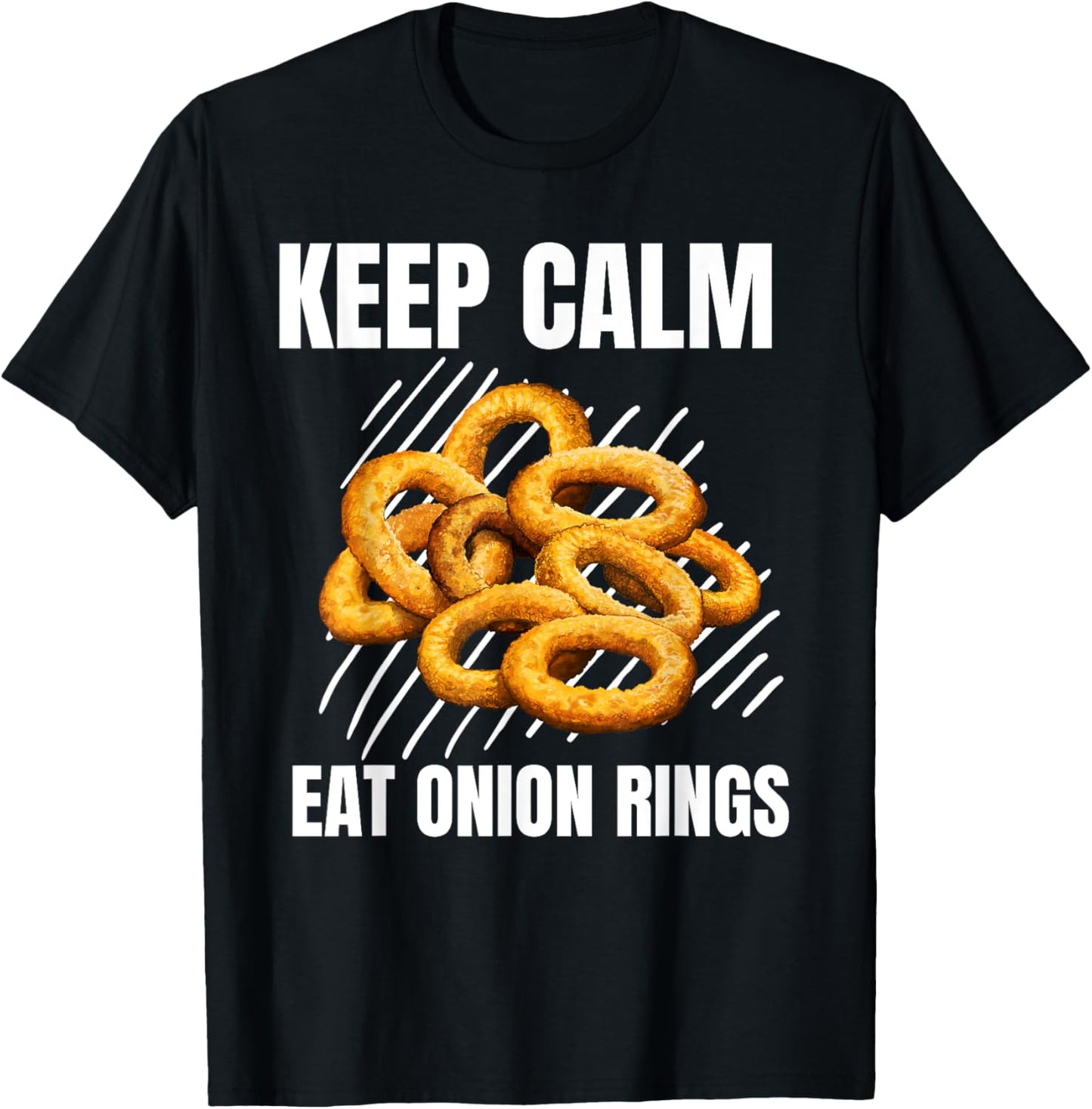 Keep Calm Eat Onion Rings Vintage Grunge Onion Rings Lover T-Shirt - T-Shirt | Black