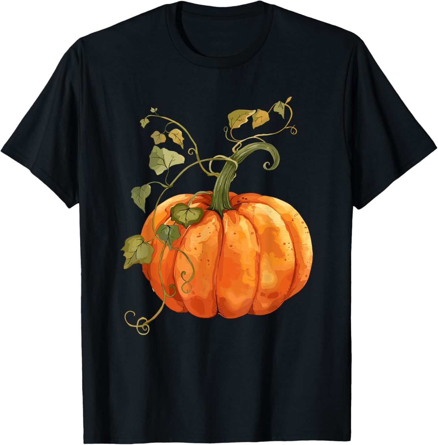 Vintage Pumpkin Autumn Harvest Fall Thanksgiving Design T-Shirt - T-Shirt | Black