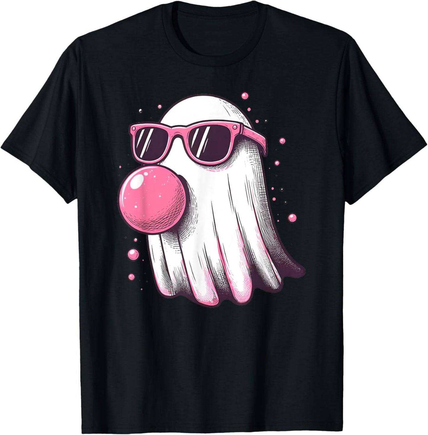 Cute Little Ghost Pastel Goth Bubble Gum Cool Halloween T-Shirt - T-Shirt | Black
