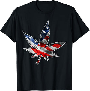 Patriotic Marijuana leaf Weed Smokers Medical Cannabis Gift Men T-Shirt - T-Shirt | Black