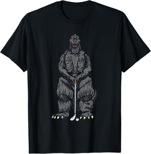 Golf Golfing Japanese Movie Dinosaur Monster Golfer Gifts T-Shirt - T-Shirt | Black