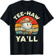 Western Haw Y'all Funny Golf Ball Cowboy Southern Retro T-Shirt - T-Shirt | Black