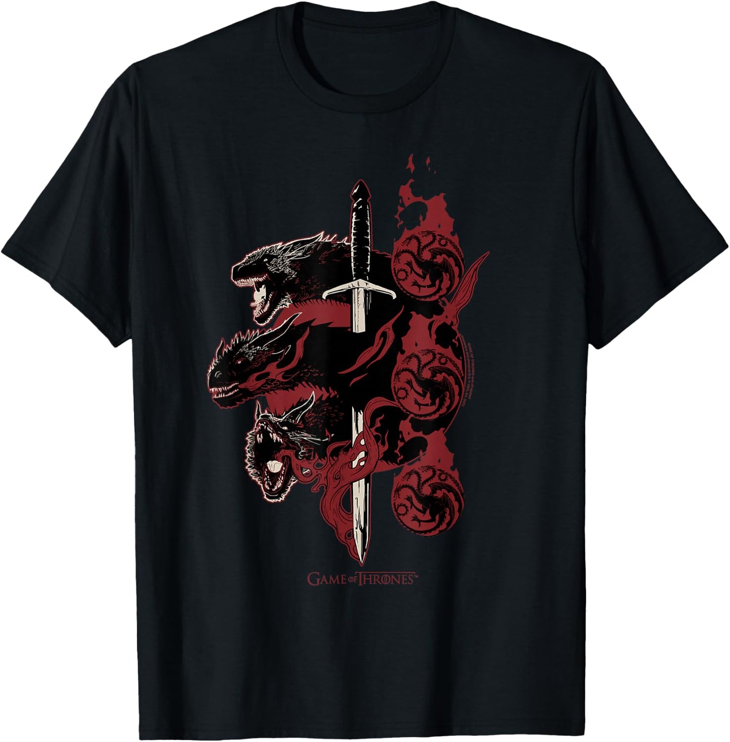 Game of Thrones Targaryen Dragons Small T-Shirt - T-Shirt | Black