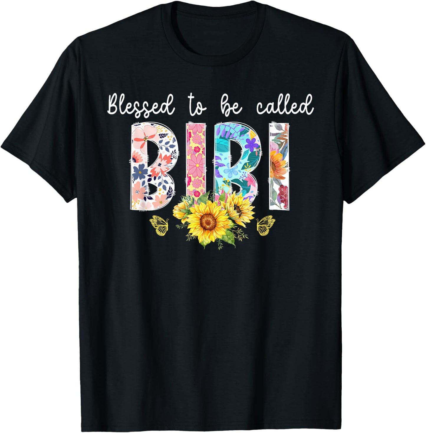 Blessed To Be Called Bibi Grandma Bibi Grandmother T-Shirt - T-Shirt | Black