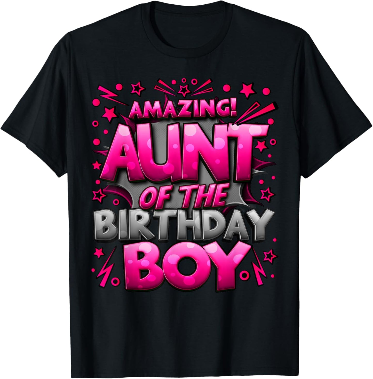 Aunt of the Birthday Boy Matching Family Of Boy Party T-Shirt - T-Shirt | Black