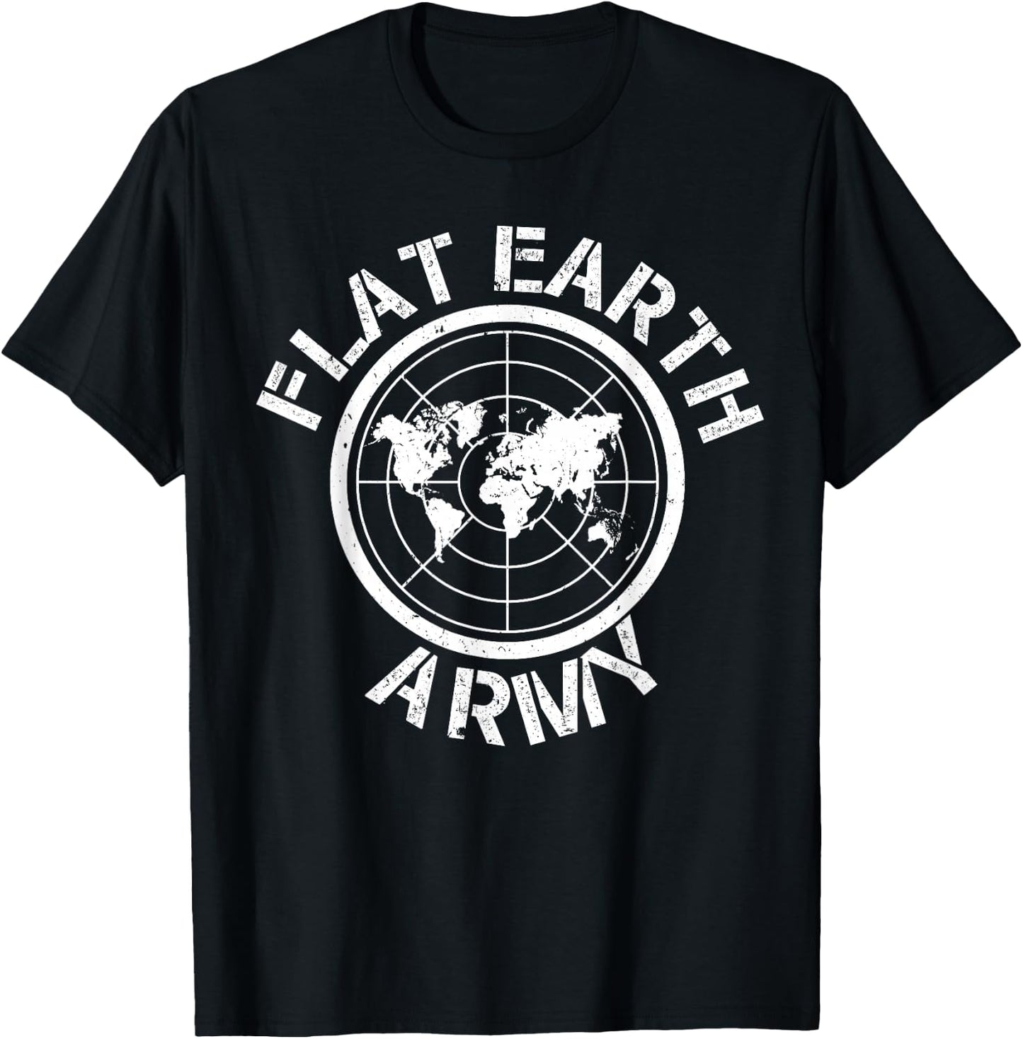 Flat Earth Army Vintage Flat Earther Theory T-Shirt - T-Shirt | Black