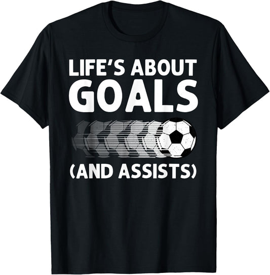 Funny Soccer Art For Boys Girls Men Women Gag Soccer Player T-Shirt - T-Shirt | Black