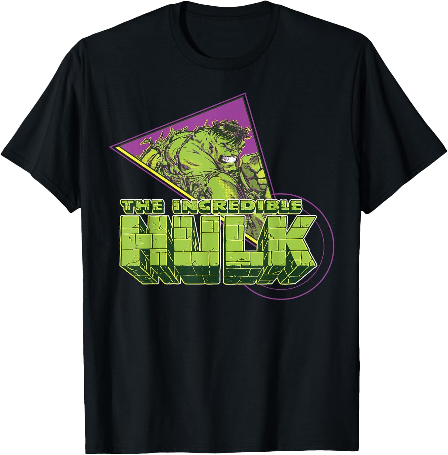Marvel The Incredible Hulk Retro Abstract Portrait Logo T-Shirt - T-Shirt | Black