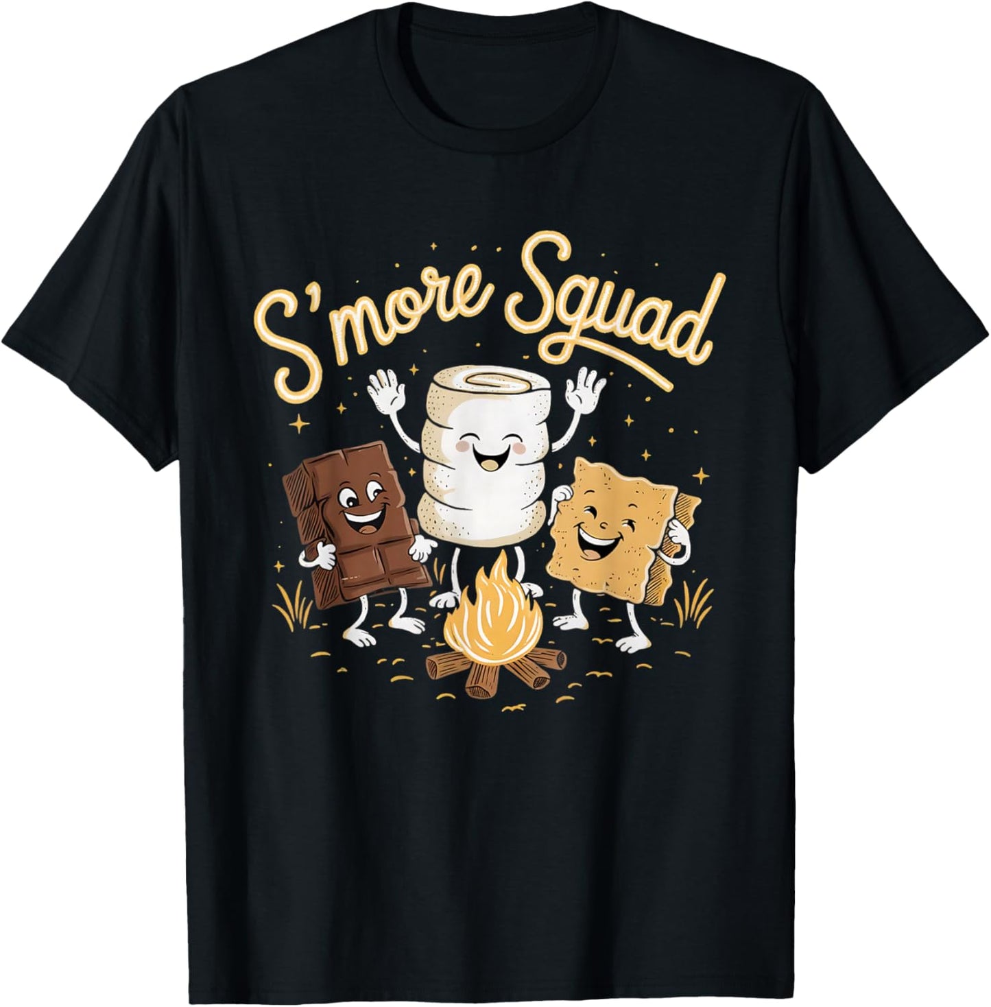 Smore Squad Camping Campfire Chocolate Marshmallow S'mores T-Shirt - T-Shirt | Black