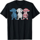 Patriotic Dachshund Dog USA Flag Sunglasses 4th of July T-Shirt - T-Shirt | Black