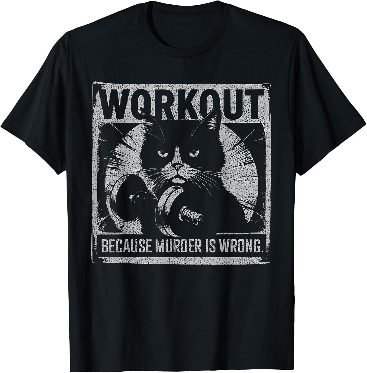 Funny Gym Parody Graphic For Cat Lovers, Ironic Workout Meme Women T-Shirt - T-Shirt | Black