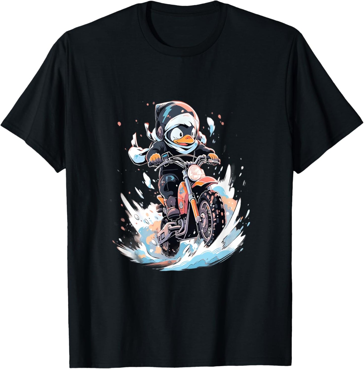 Dirt Bike Penguin Ice Racer Motorcycle Ice Racing T-Shirt - T-Shirt | Black