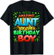 Aunt of the Birthday Boy Matching Family Of Boy Party T-Shirt - T-Shirt | Black