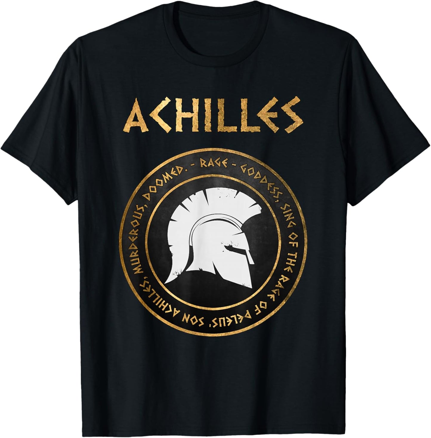 Rage of Achilles Ancient Greek History Homer the Iliad T-Shirt - T-Shirt | Black