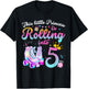 Roller Skate 5th Birthday Shirt 5 Year Old Girl Party Outfit T-Shirt - T-Shirt | Black