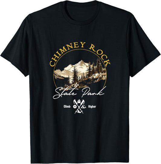 Chimney Rock State Park Retro Vintage Apparel - Souvenir T-Shirt - T-Shirt | Black