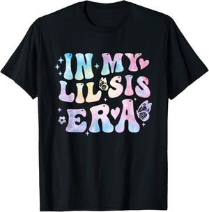 Groovy In My Lil Sis Era Retro Tie Dye Sister Toddler Kids T-Shirt - T-Shirt | Black