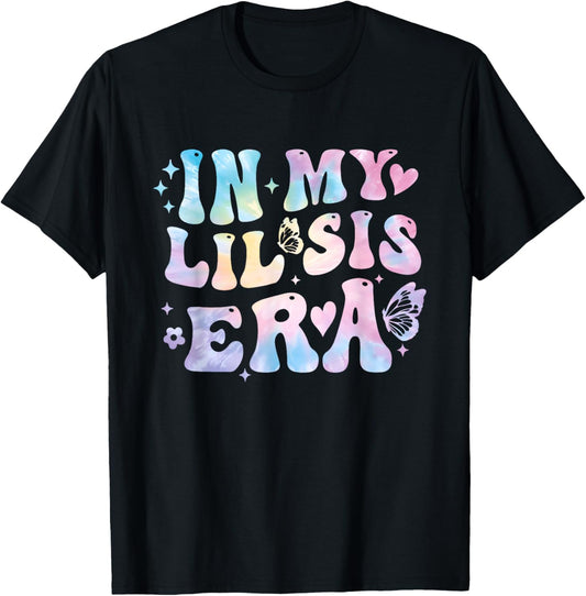 Groovy In My Lil Sis Era Retro Tie Dye Sister Toddler Kids T-Shirt - T-Shirt | Black