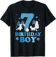 Winter 7th Birthday Boy Arctic Animals 7 Year Old Birthday T-Shirt - T-Shirt | Black