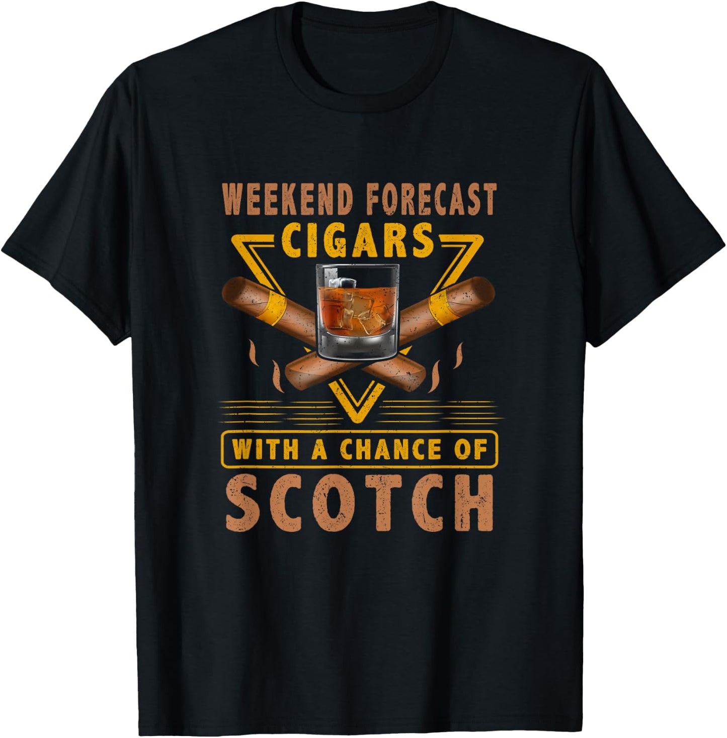 Cool Cigar and Scotch for Old Guys or Dads Gifts T-Shirt - T-Shirt | Black