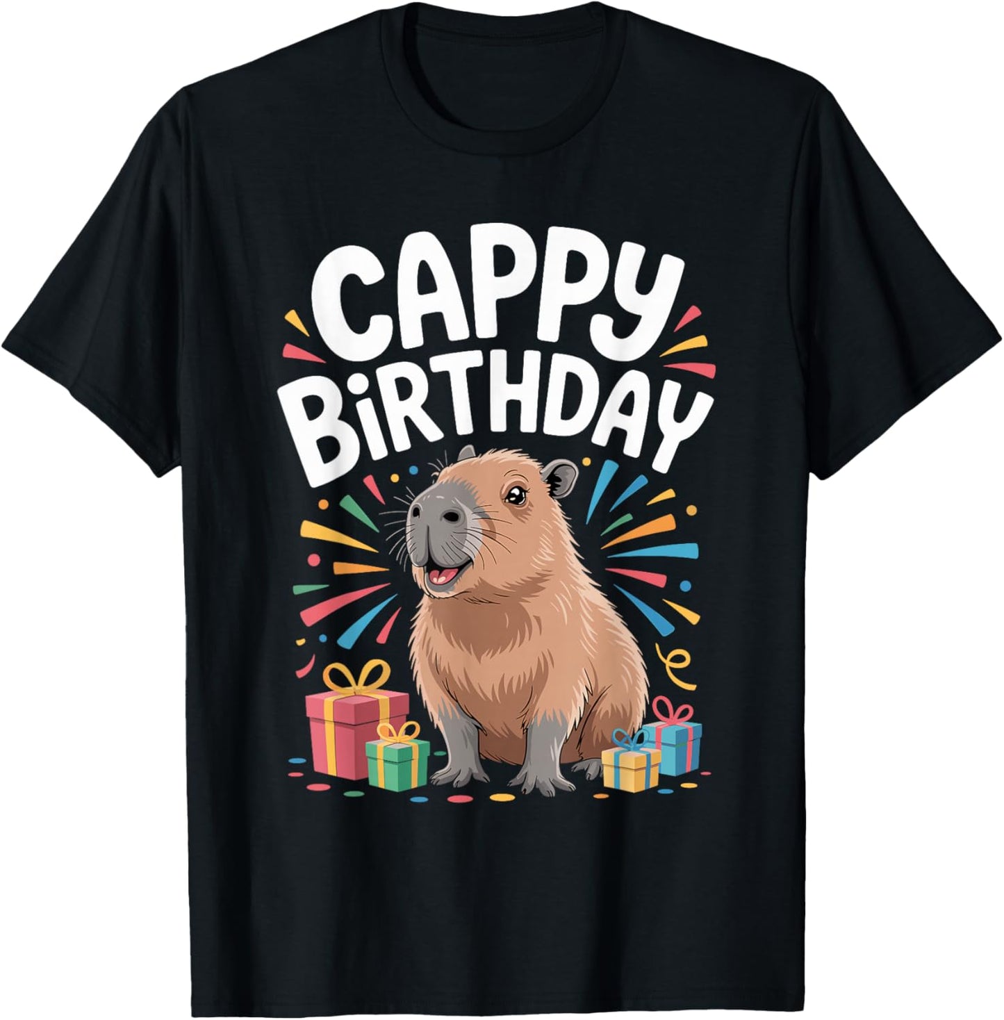 Cappy Birthday Capybara Lovers of Capybara Birthday T-Shirt - T-Shirt | Black