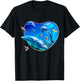 Dolphins Underwater Ocean Dolphin Coral Fish T-Shirt - T-Shirt | Black