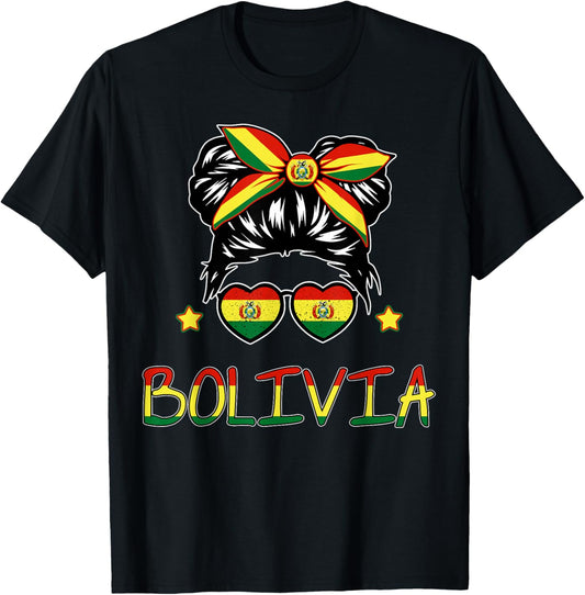 Kids Bolivia Flag Toddler Bolivian Hispanic Heritage Month T-Shirt - T-Shirt | Black