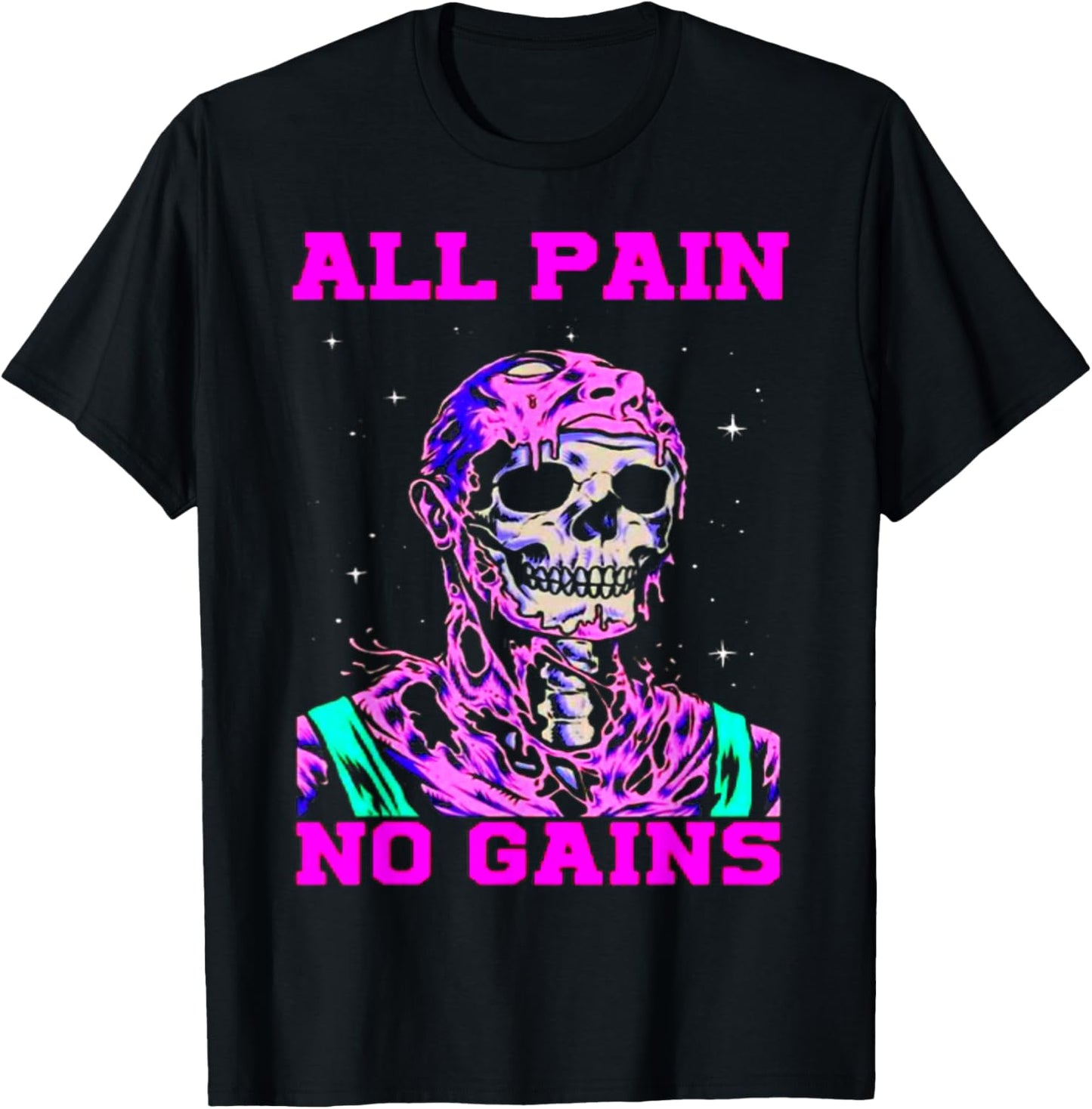 All Pain No Gains Fitness Weightlifting Bodybuilding Gym T-Shirt - T-Shirt | Black