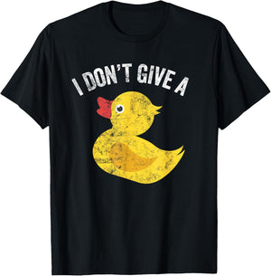 I Don't Give a Duck Distressed Vintage Look T Shirt T-Shirt - T-Shirt | Black