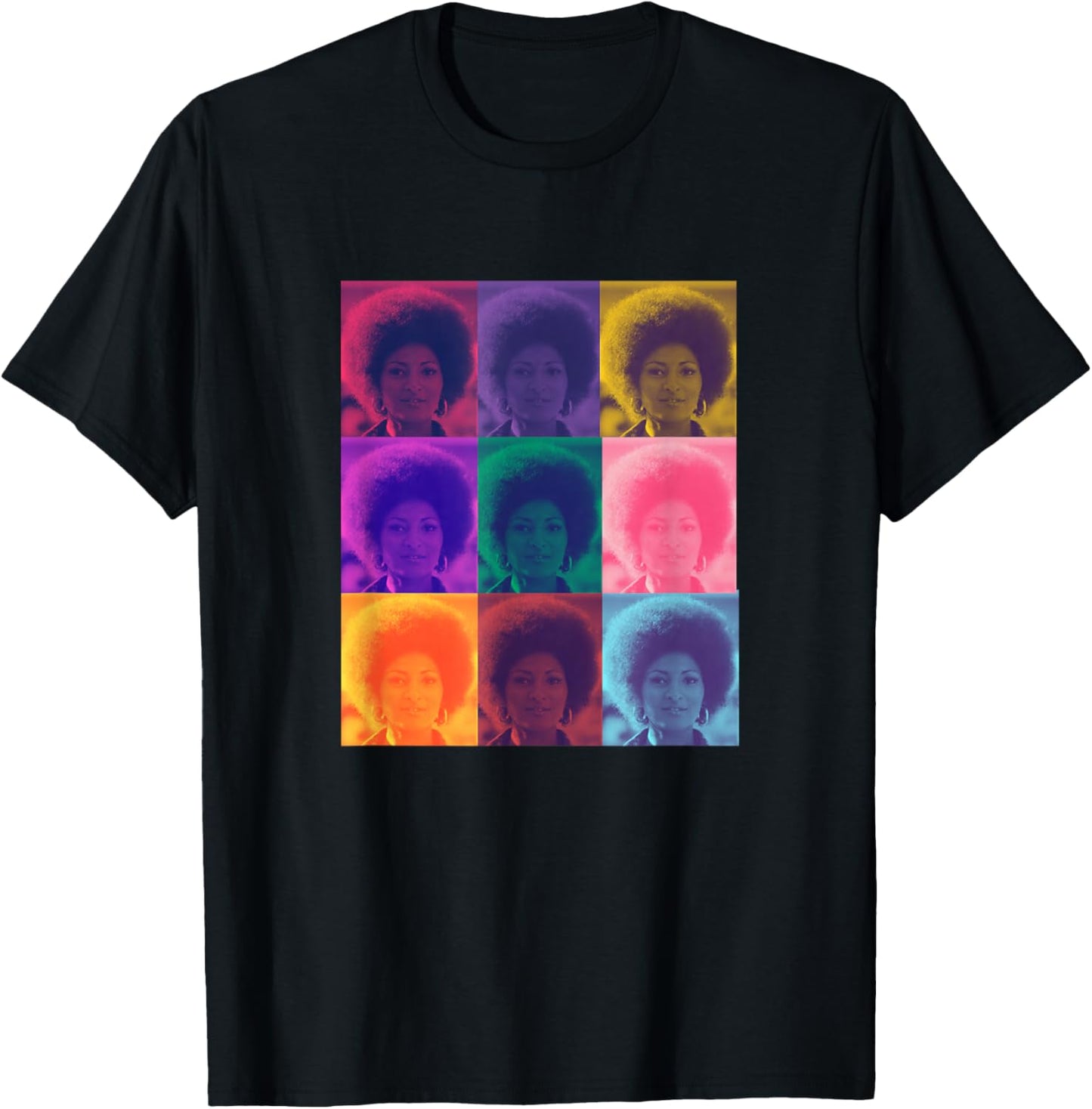 Iconic Hollywood Pam Grier Foxy Brown Women's Classic Fit Black Techno Color Graphic T-Shirt - T-Shirt | Black