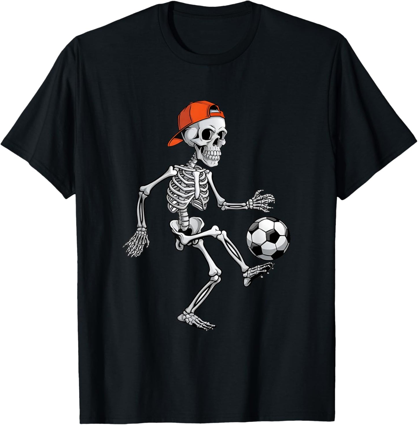 Skeleton Soccer Halloween Costume Funny Men Boys Kids T-Shirt - T-Shirt | Black
