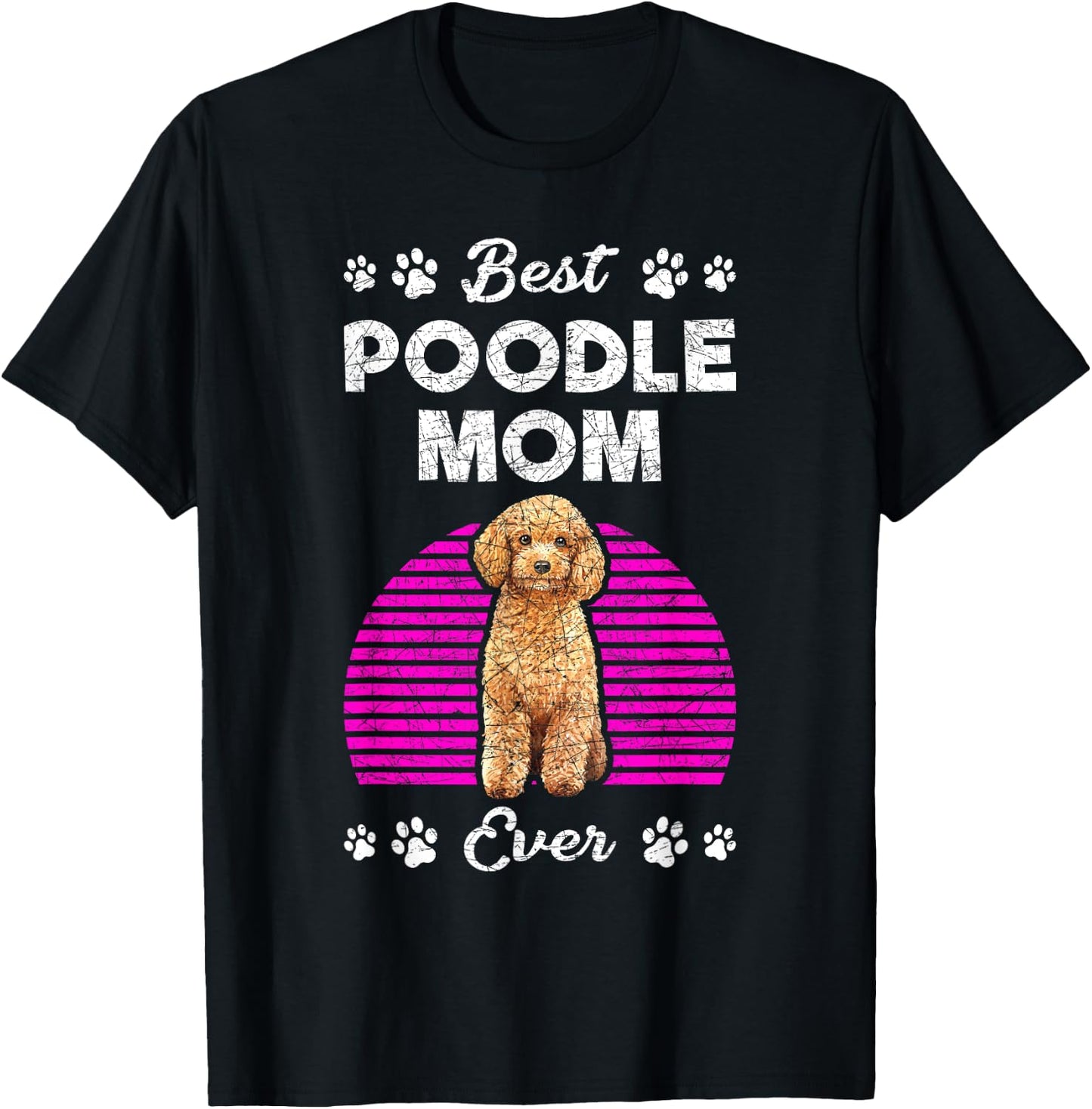 Cute Pet Mom Animal Dog Poodle T-Shirt - T-Shirt | Black