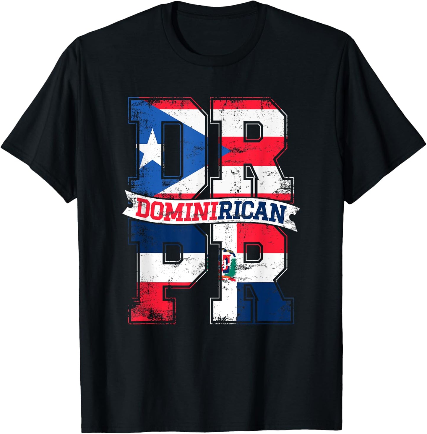 Dominirican Puerto Rico and Republica Dominicana Pride T-Shirt - T-Shirt | Black