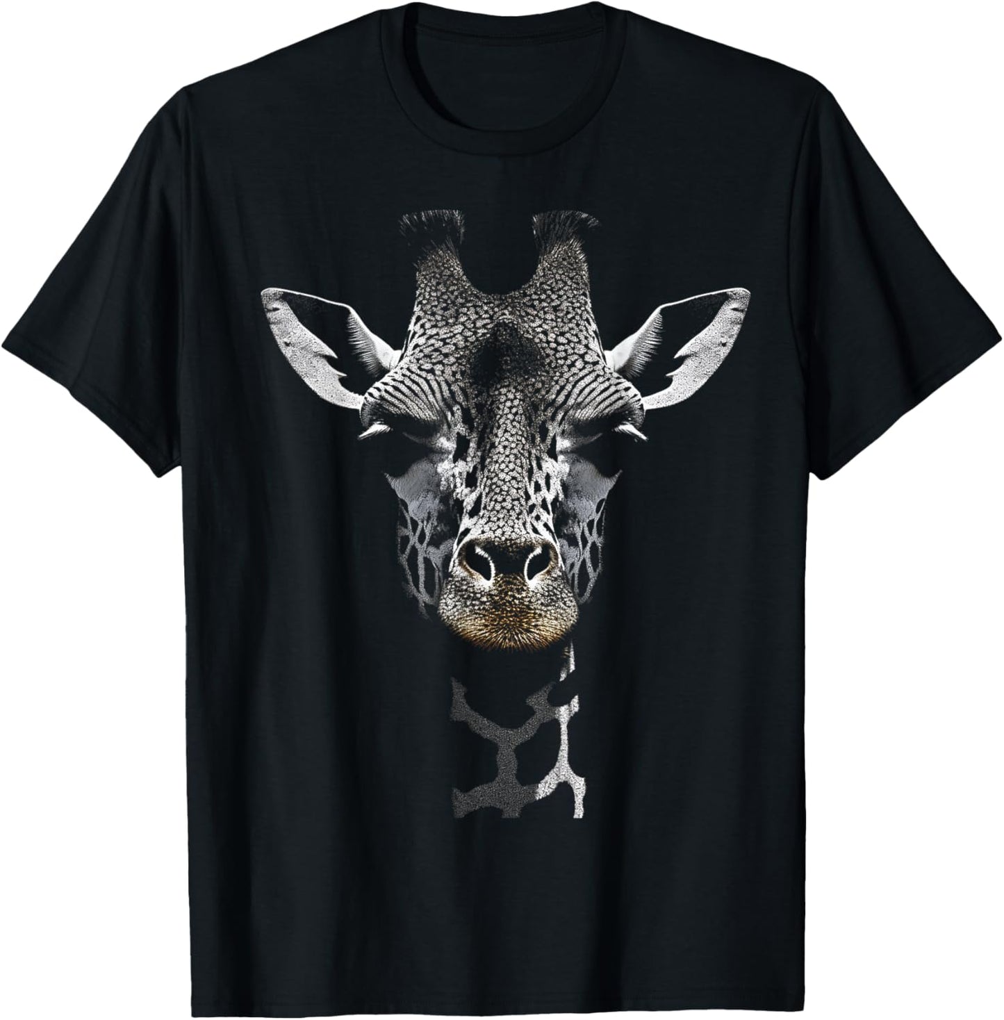Giraffe Lover Animal Art Portrait Graphic Giraffe T-Shirt - T-Shirt | Black