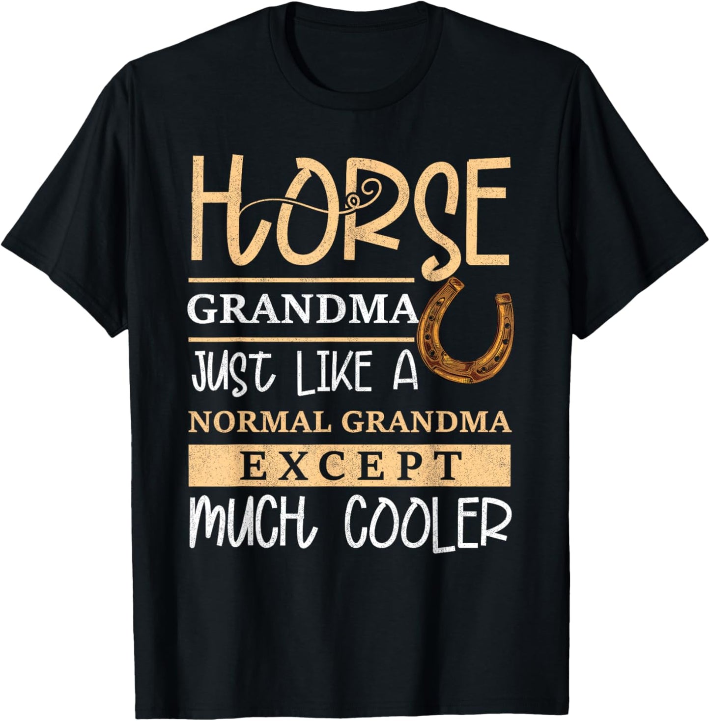 Horse Grandma Horse Owner Grandmother Horse Riding T-Shirt - T-Shirt | Black