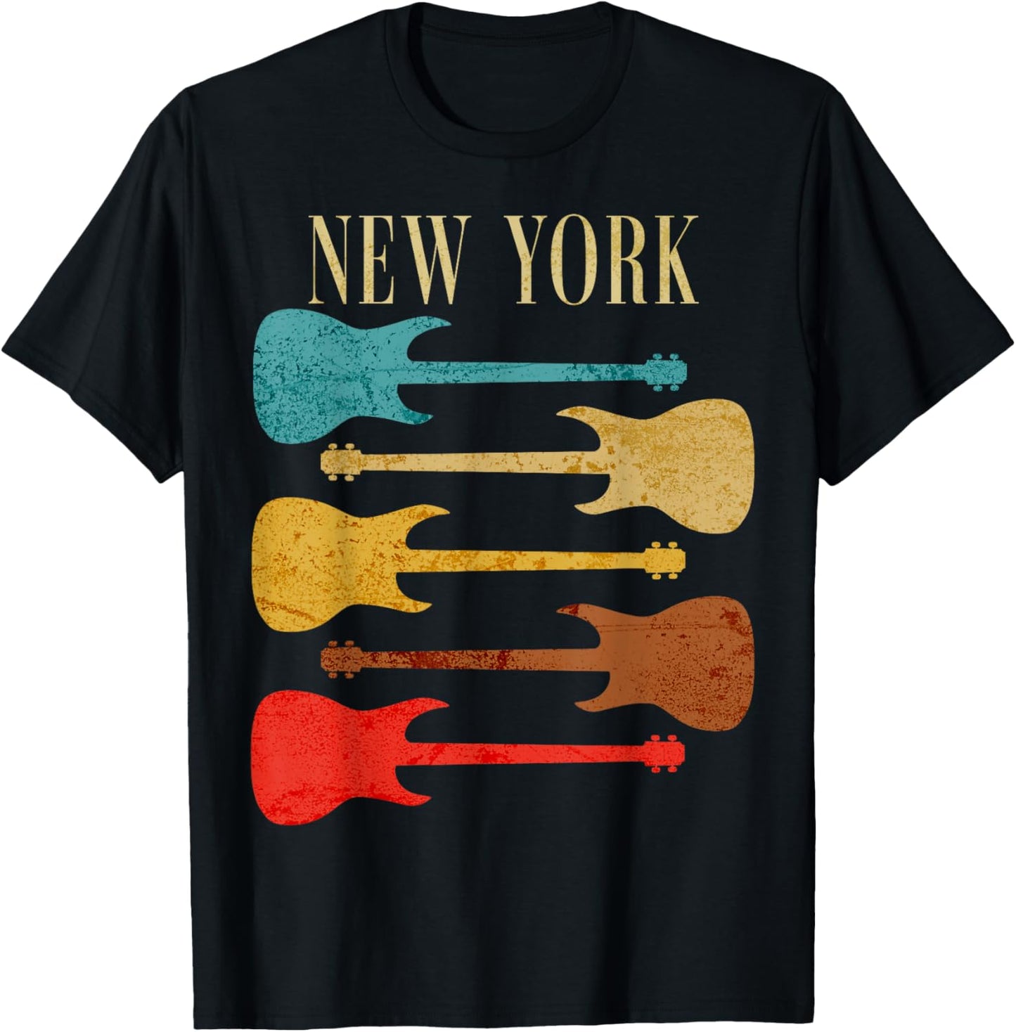 New York Concert Rock Music Festival New York City Guitars T-Shirt - T-Shirt | Black